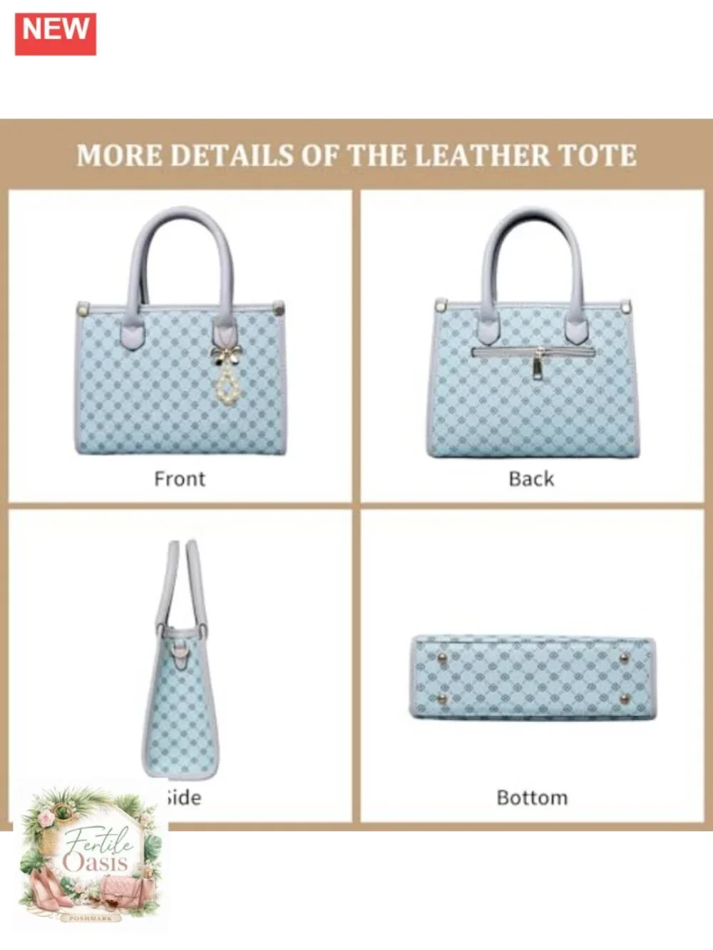 PU Leather Satchel Handbag Set with Bow - Spacious Tote Shoulder Bag with